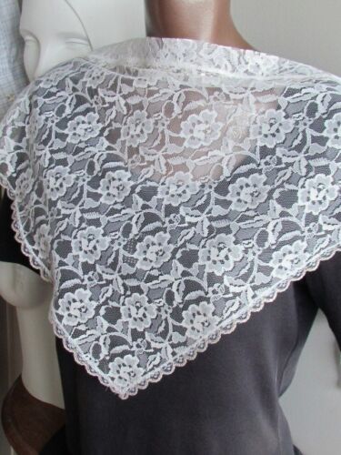 Floral Lace Mantilla Vintage Style Church Catholic Mass Veil Modesty Scarf - Picture 1 of 14