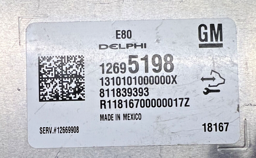 2017-19 GMC Terrain 1.5L ECM Engine Computer Module ECU PCM 12695198 12669908 - Picture 6 of 6