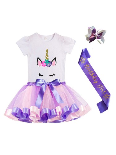 Baby Mädchen Outfit Tutu Kleid Schultergurt Top Mit Rock Bedruckte Oberteile - Bild 20 von 40