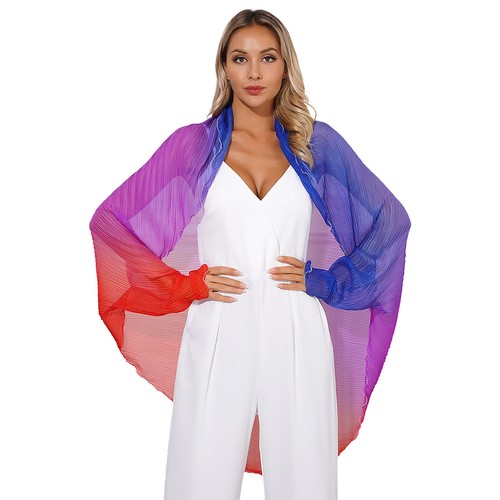 Womens Cardigan Long Sleeve Shawl Wraps Colorful Dancewear Shrugs Casual Beach - Picture 11 of 55