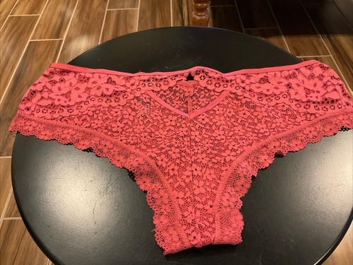 Victoria’s Secret Very Sexy Cheeky XL Red Brick Copper Siena Lace Flowers - Picture 2 of 2