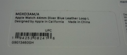 Véritable Apple 44mm/45mm/46mm Cuir Boucle Montre Bracelet Grand - Diver Bleu - Photo 5 sur 7