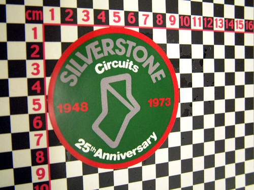 Silverstone Race Circuit Sticker 1973 - Mini Anglia Jaguar Sunbeam Hillman MGB