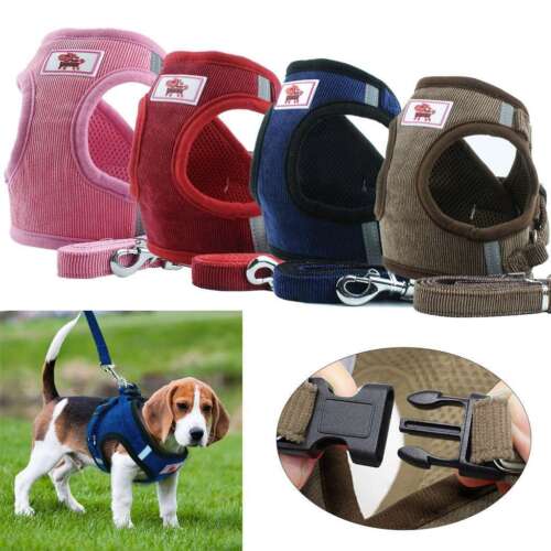 Set guinzaglio imbracatura cane gatto regolabile controllo gilet cani riflettente XS M L XL - Foto 5 di 19