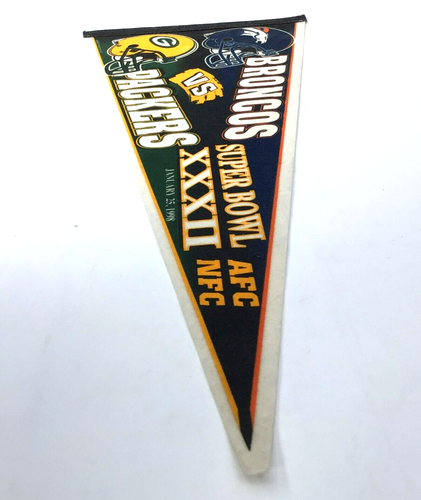 NFL Super Bowl 32 XXXII Felt Pennant Vtg 1998 Qualcomm Stadium San Diego 30-inch - Picture 2 of 5