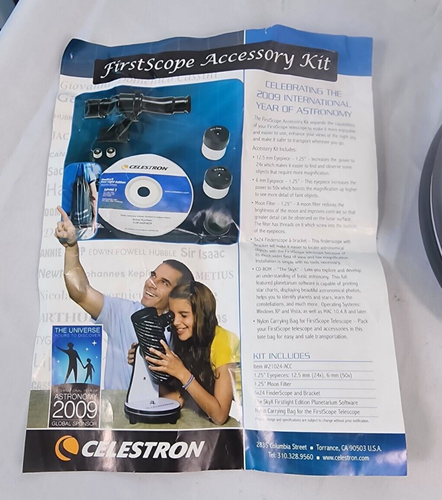 Celestron First Scope Telescope 76mm Table Top w/Erecting Eyepiece Model #21024 - Picture 13 of 16