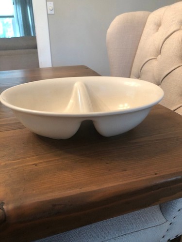 PFALTZGRAFF 10” COLOR MEDLEY DIVIDED VEGETABLE BOWL IVORY BUFF STONEWARE - Picture 2 of 6