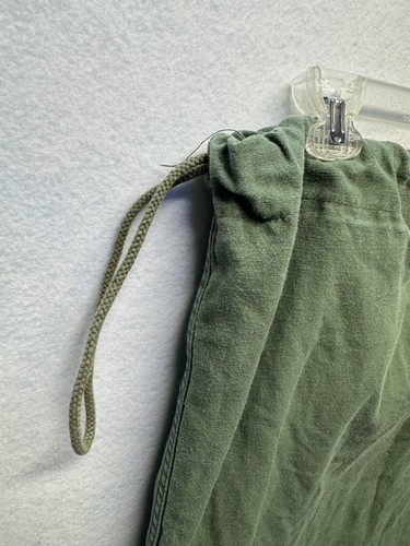 Vintage Army Laundry Bag Green Cotton Drawstring Bag With Bushnell Logo 1980's - Picture 3 of 7