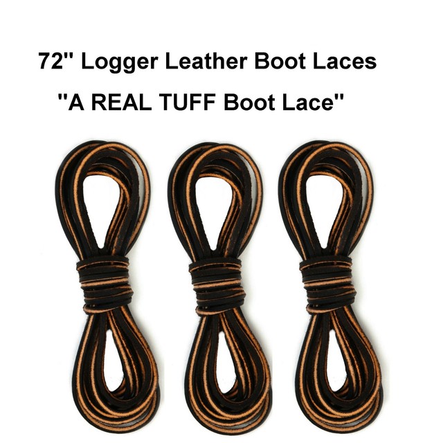 3 pairs 72" Dark Brown Leather Welders Boot Laces Real TUFF Made