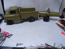 Vintage Ideal Toy Corp Plastic Troop Carrier with Cannon trailer 27" Made in USA