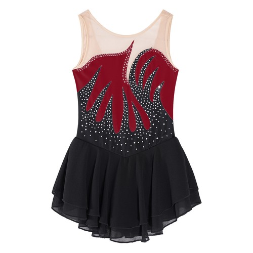 Mädchen Eiskunstlauf Kleid Ballett Lyrisch Tanz Kostüm Gymnastik Turnanzug Rock - Bild 18 von 115