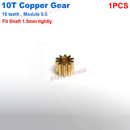 Motor Main Shaft 10T Metal Steel Brass Copper Gear 10 Teeth 0.5 Module Model Toy - Picture 6 of 9