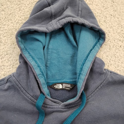 The North Face Sweater Mens Small Blue Hoodie Sweatshirt Fleece Lined Faded - Picture 4 of 11