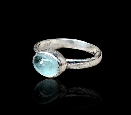 Aquamarine Ring 925 Sterling Silver Ring Handmade Gemstone Ring Women's Ring - Picture 2 of 3