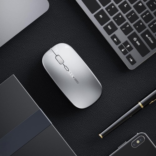 Mouse wireless, inphic Slim Silent Click ricaricabile 2,4 G mouse cordless 1600 DP - Foto 12 di 14