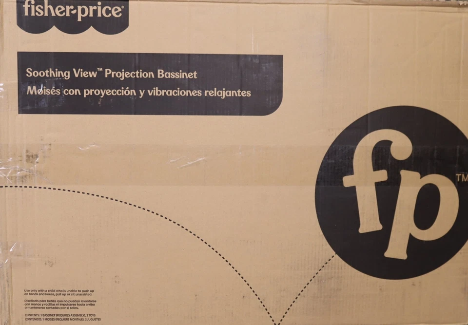 Fisher-Price 便携式婴儿床舒缓视图投影摇篮长叶 — 第 2/4 张图片