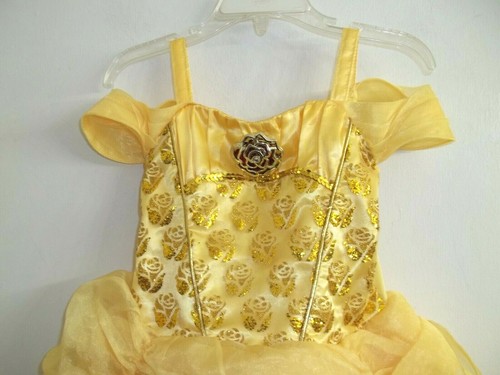 Disney Store Beauty and the Beast Belle Costume Gold Ball Dress Girls Size 3 - Picture 3 of 12