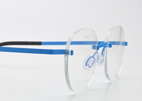 BLACKFIN Brille Aero COL 326 Neonblau Matt Randlos Panto Flex Ultraleicht XSmall - Picture 8 of 9