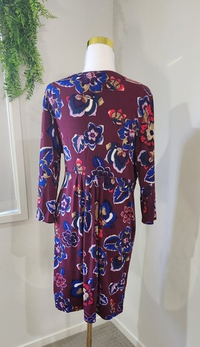 Leona Edmiston Multicoloured Floral Wrap Midi Dress Size 12-14 - Picture 2 of 7