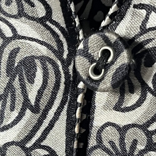 Calypso St Barth Dress S Silk Blouson Black White Tassel Boho Whimsigoth - Picture 6 of 11
