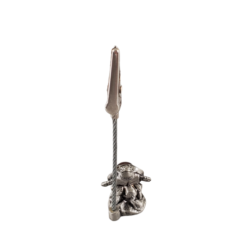Turtle Pewter Memo Holder Enameled Back Memo Note Recipe Photo Holder - Picture 4 of 5