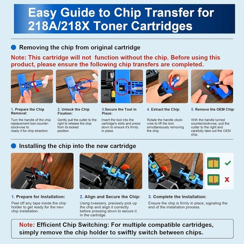 218X W2180X/2181X/2182X/2183X Toner No Chip For HP 218X LaserJet Pro 3201 3301 - Picture 4 of 12