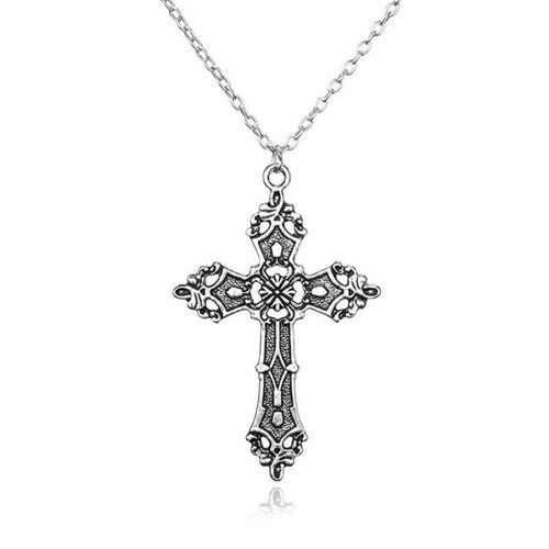 Vintage Gothic Cross Pendant Necklace – Christian Choker & Punk Jewelry Gift - Picture 7 of 24