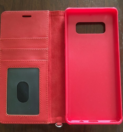 AUNEOS Leather Case for Samsung Galaxy Note 8 - RED - Picture 2 of 3