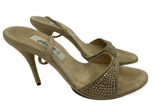 Vero Cuoio Womens Shoes Beige Suede Crystal Size 37 Italy US 6.5 Retail 420