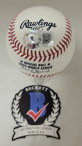 JOSH JUNG SIGNED "23 CHAMPS" WORLD SERIES BASEBALL TEXAS RANGERS BECKETT AUTO - Picture 3 of 3