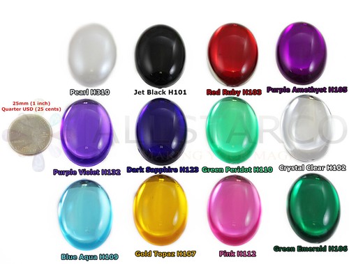 40x30mm 1 37/64" x 1 3/16" Oval Acrylic Cabochons High Quality 12 Colors 4 PCS - Picture 90 of 108