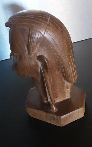 Vintage handgefertigte Holzfigur eines männlichen Kopfes - Bild 2 von 3