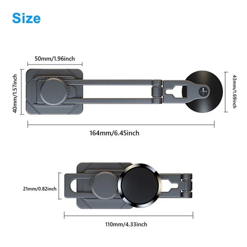 360° Rotation Magnetic Phone Holder Foldable Car Mount Stand Dashboard Universal - Picture 3 of 10