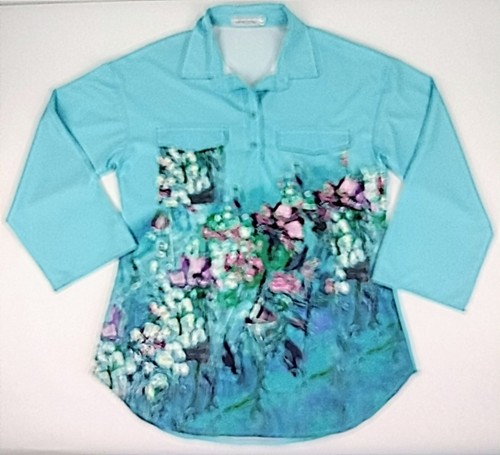Misslook Hemd mit Knopfleiste 3/4-Arm mehrfarbig Blumenmuster Damen Medium - Bild 4 von 7