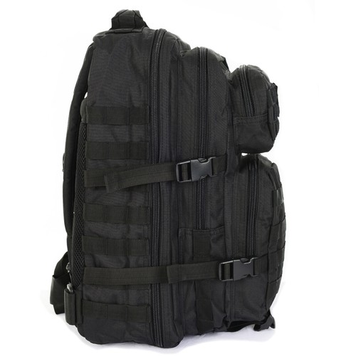 Mil-Tec 36L großer schwarzer MOLLE Rucksack Backpack mit Taschen & Befestigungspunkten - Bild 5 von 10