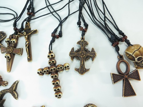 lot of 20 pc pendant hippie gothic necklaces wholesale jewelry lot - Picture 4 of 8