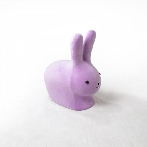 Cute Rabbit Stool Rolling Wheel Bunny Cozy Chair Kids Cartoon Ottoman Footstool - Picture 8 of 23