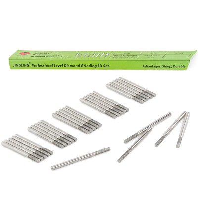 30 Pcs 2.5mm Cylindrical Diamond Drill Bits Lapidary Tools for Dremel Rock Glass