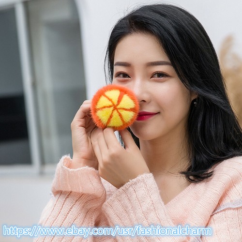 Llavero real de piel de visón fruta bola de piel bolsa pompón dije coche teléfono colgante regalo - Imagen 9 de 17