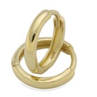 Women 14K Yellow Gold Plain Domed 8 mm Length Huggie Hoop Earrings
