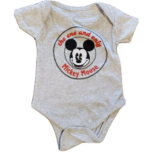 Mickey Mouse Bodysuit • Size 3-6 months • Disney Baby • Gray - Picture 1 of 2