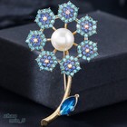 Women Vintage Crystal Flower Brooch Pin Rhinestone Brooches Wedding Jewelry Gift