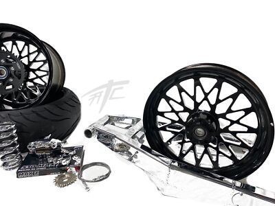 240 CHROME FAT TIRE KIT BLACK CONTRAST BANDIT WHEELS 12-20