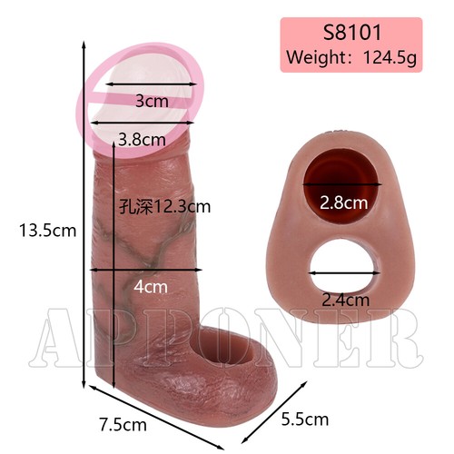 Silicone Realistic Hollow Dildo With Anti-drop Artificial Penis Enlarge Sex Toys - Picture 13 of 49