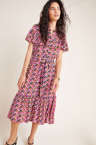 New Anthropologie Corey Lynn Calter Annabel Geo Shirtdress Size Medium MSRP $198 - Picture 2 of 4