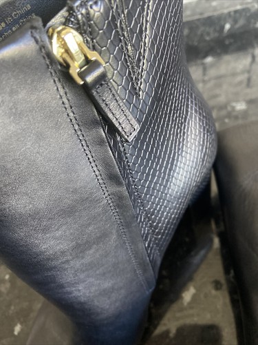 £115 ALDO SIZE 7 SULLY BLACK REAL LEATHER MID BLOCK HEEL ANKLE BOOTS NEW - Picture 6 of 9