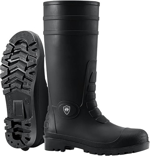 Men's Steel Toe Waterproof Rain Boots PVC Rubber Boots,Durable Sz 11
