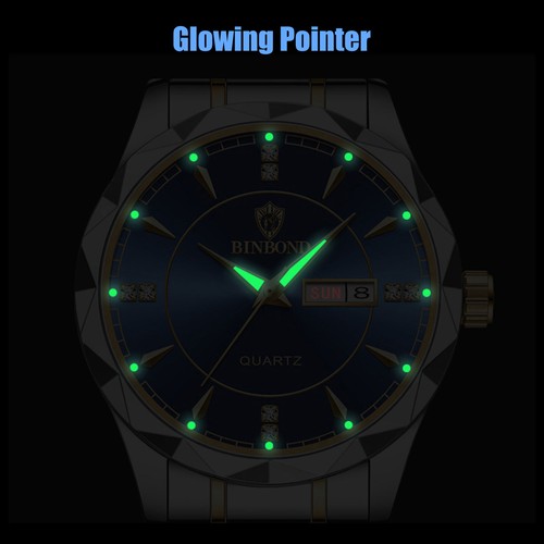 Waterproof Men's Watch Classic Stainless Steel Quartz Luminous Business Luxury - Picture 5 of 9