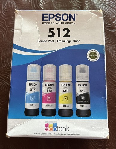 Epson 512 Combo 4 Pack Ink Refill Bottles Best Used Before 12/2026 - Picture 1 of 6