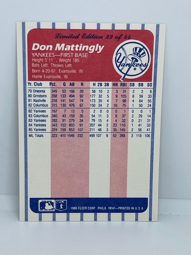 1986 Fleer League Leaders Baseball Cards (Discounts) B3 - Picture 42 of 84